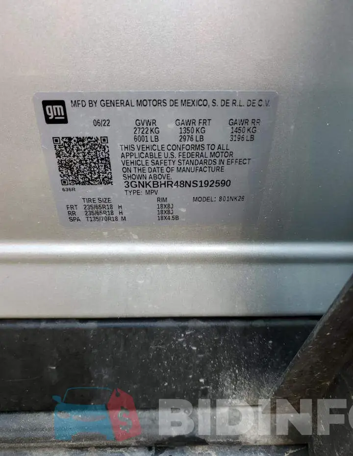 3GNKBHR48NS192590 Photo# 13