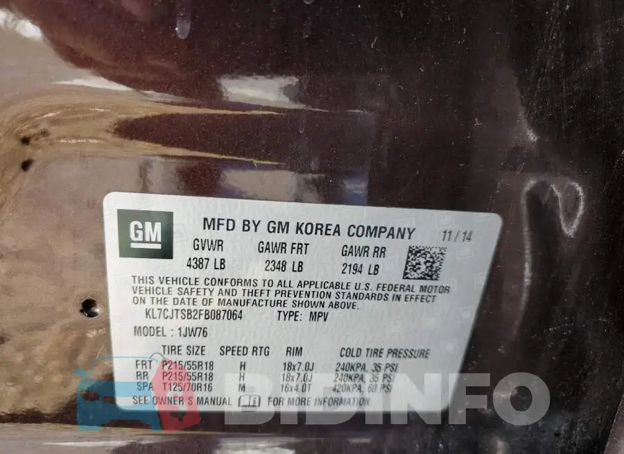 KL7CJTSB2FB087064 Photo# 12
