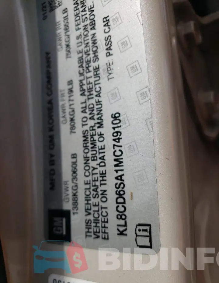 KL8CD6SA1MC749106 Photo# 12
