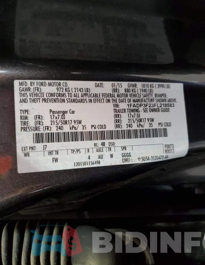 1FADP3F23FL218583 Photo# 12