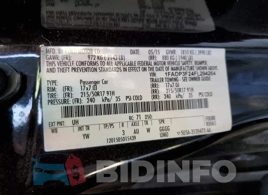 1FADP3F24FL294264 Photo# 12