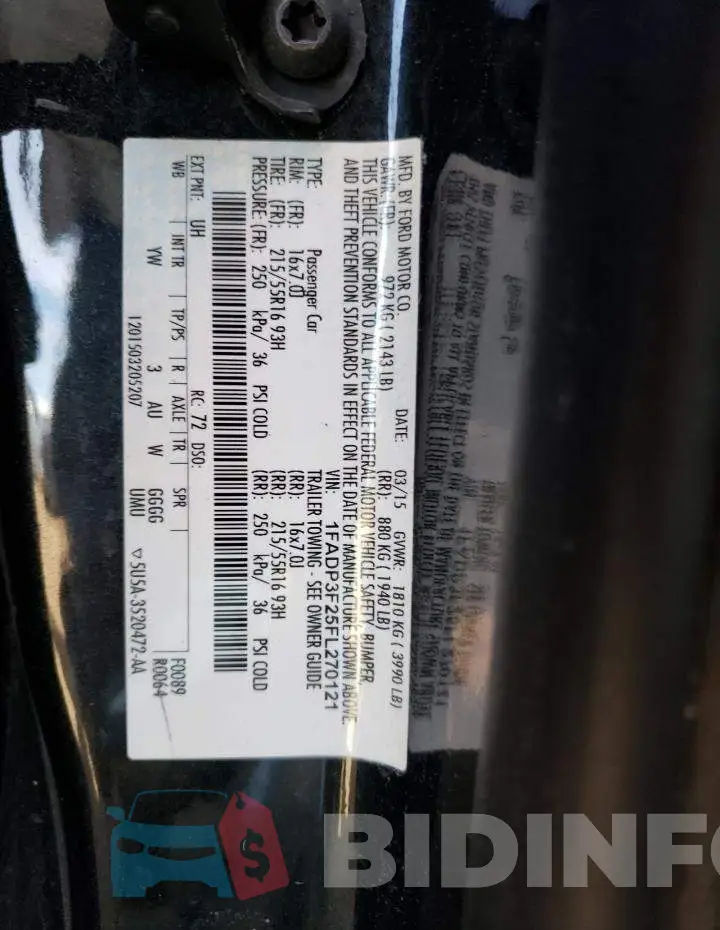 1FADP3F25FL270121 Photo# 12