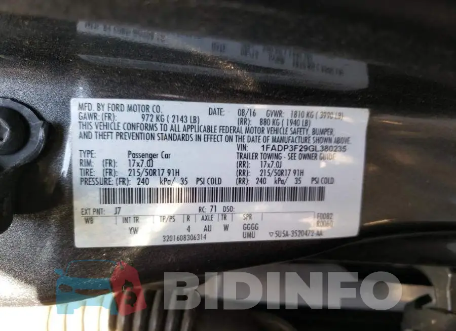 1FADP3F29GL380235 Photo# 12