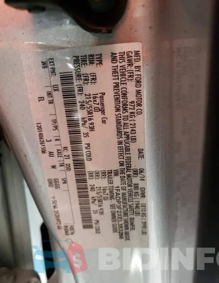 1FADP3F2XEL353266 Photo# 12