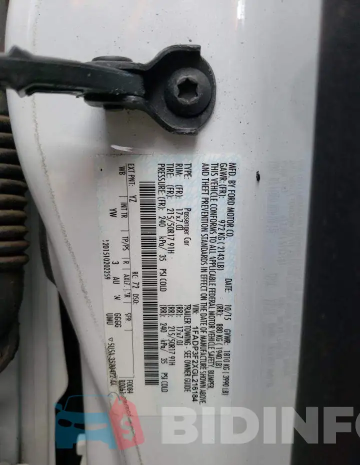 1FADP3F2XGL216184 Photo# 12