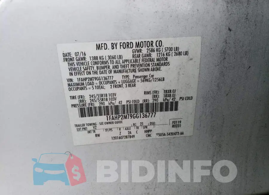 1FAHP2MT9GG136777 Photo# 12