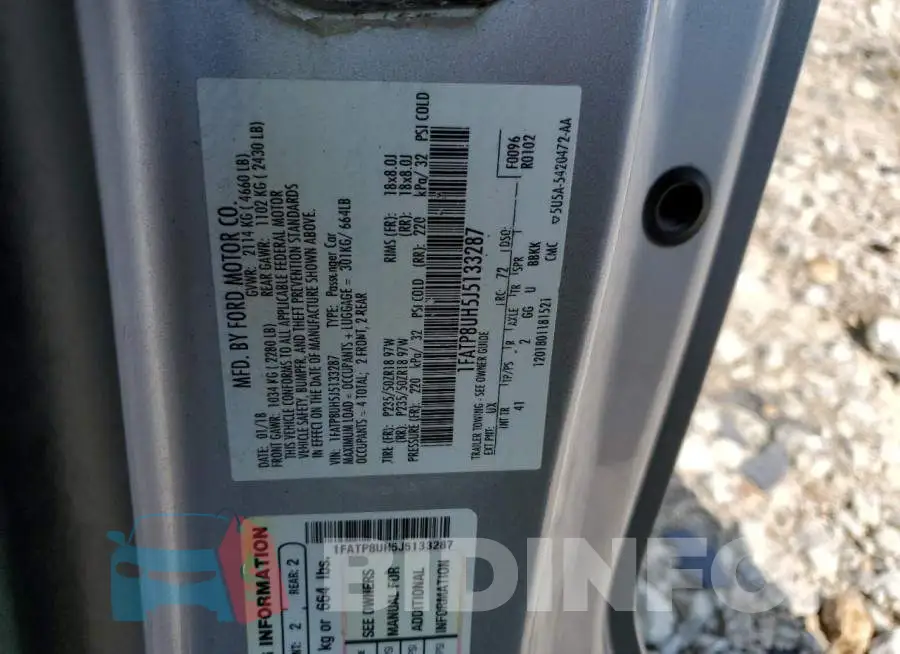 1FATP8UH5J5133287 Photo# 12