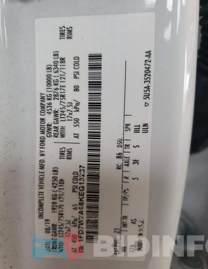 1FD7W2A68KEG13237 Photo# 12