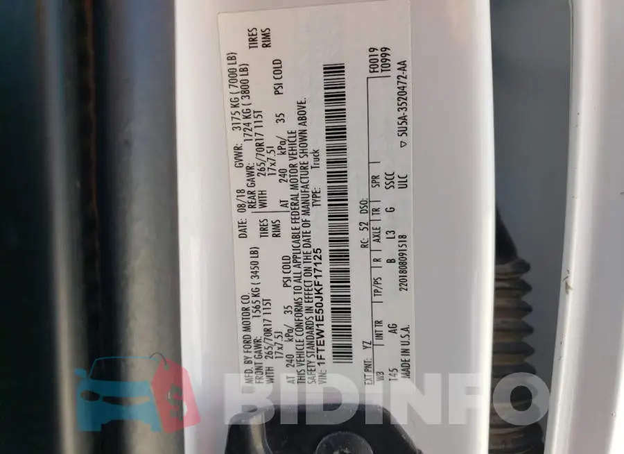 1FTEW1E50JKF17125 Photo# 12