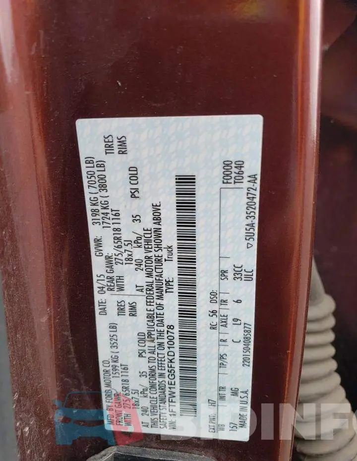 1FTFW1EG5FKD10078 Photo# 12