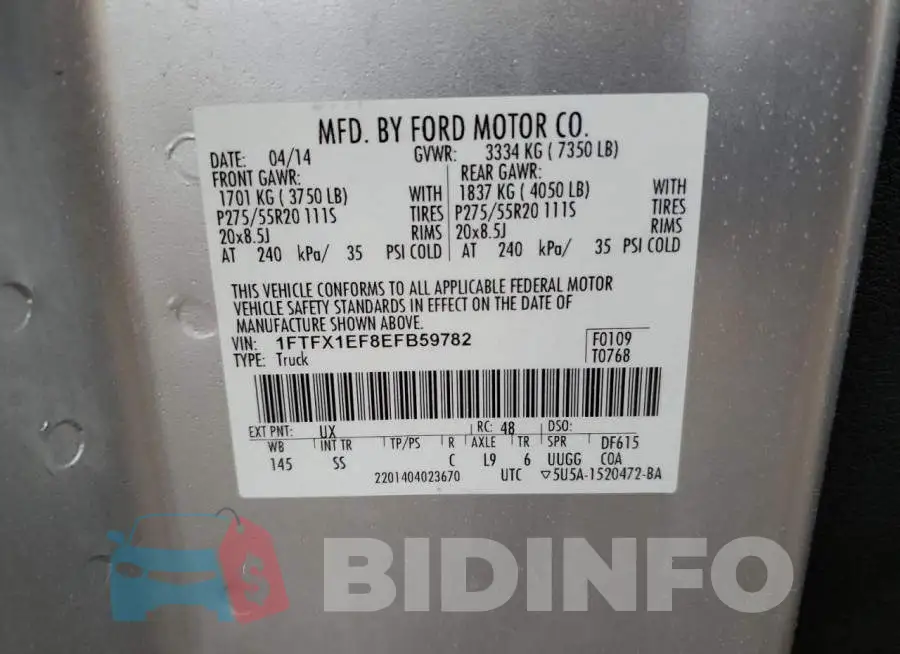 1FTFX1EF8EFB59782 Photo# 12