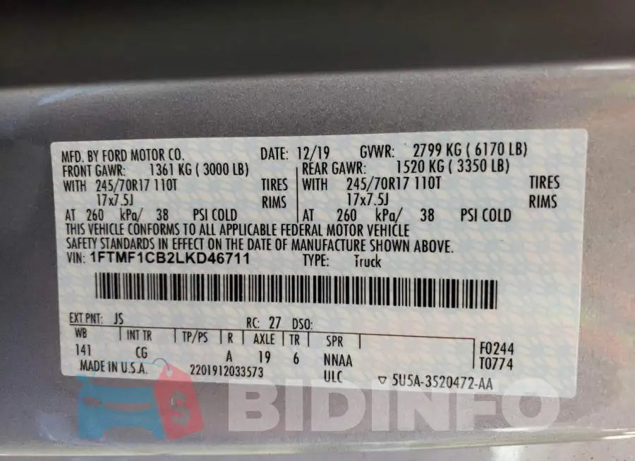 1FTMF1CB2LKD46711 Photo# 12