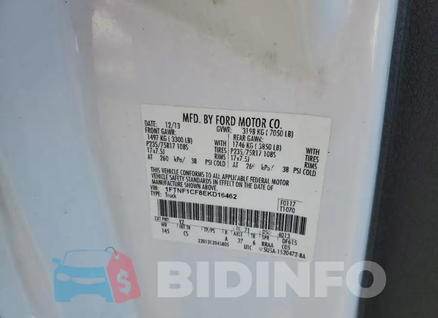 1FTNF1CF8EKD16462 Photo# 12