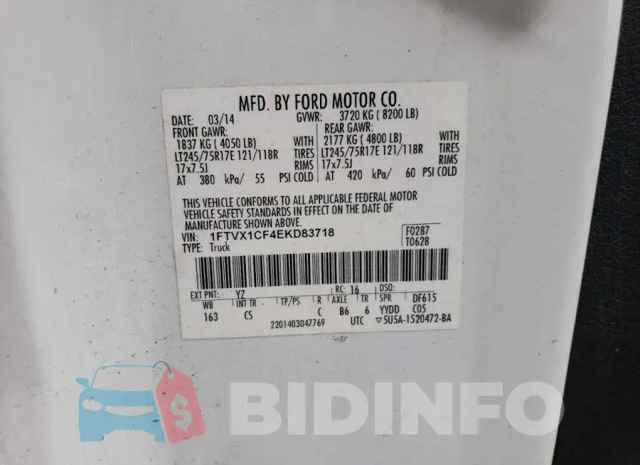 1FTVX1CF4EKD83718 Photo# 12