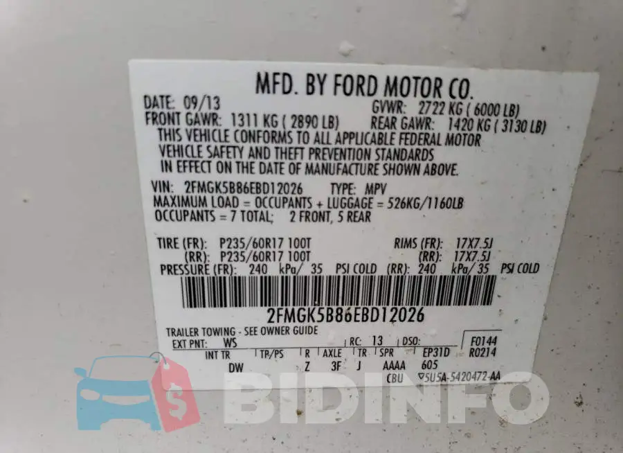 2FMGK5B86EBD12026 Photo# 12