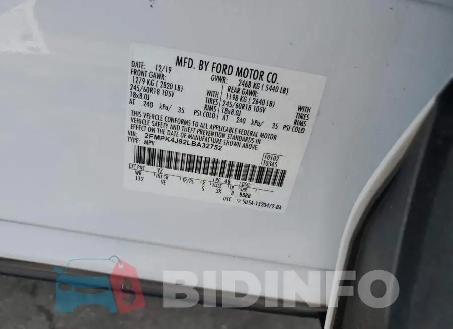 2FMPK4J92LBA32752 Photo# 12