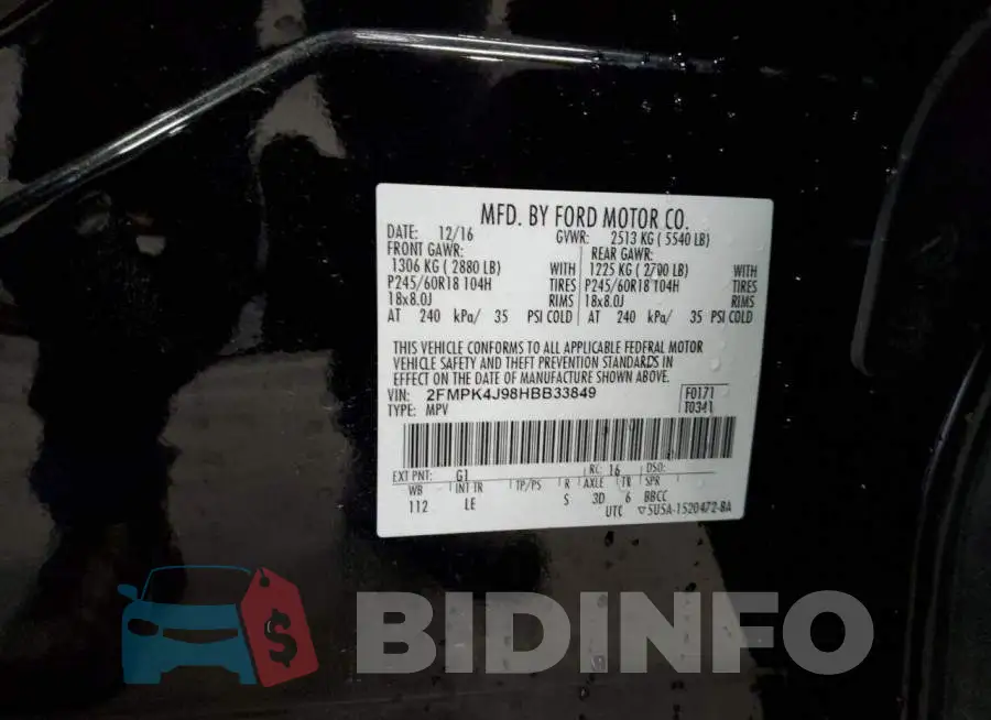 2FMPK4J98HBB33849 Photo# 13