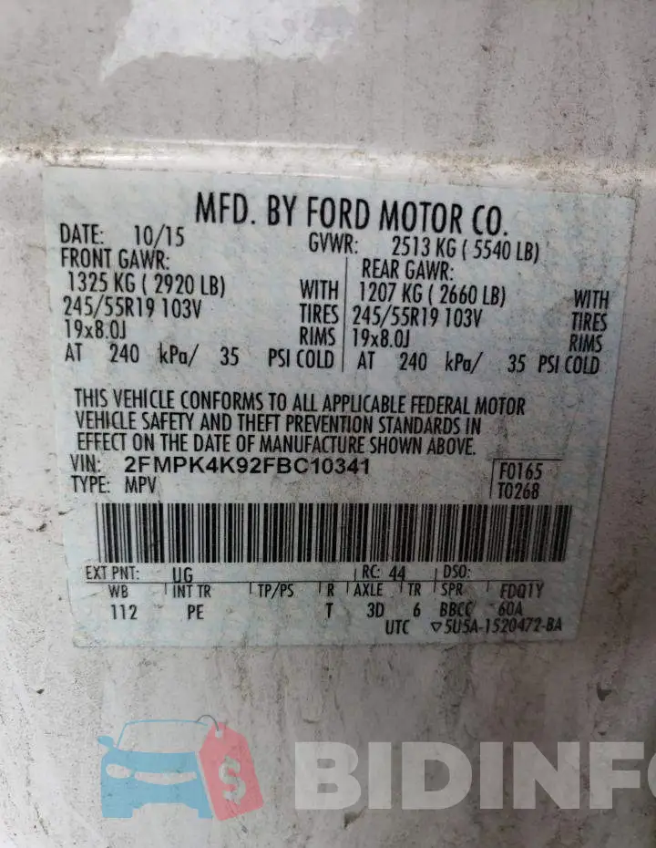 2FMPK4K92FBC10341 Photo# 14