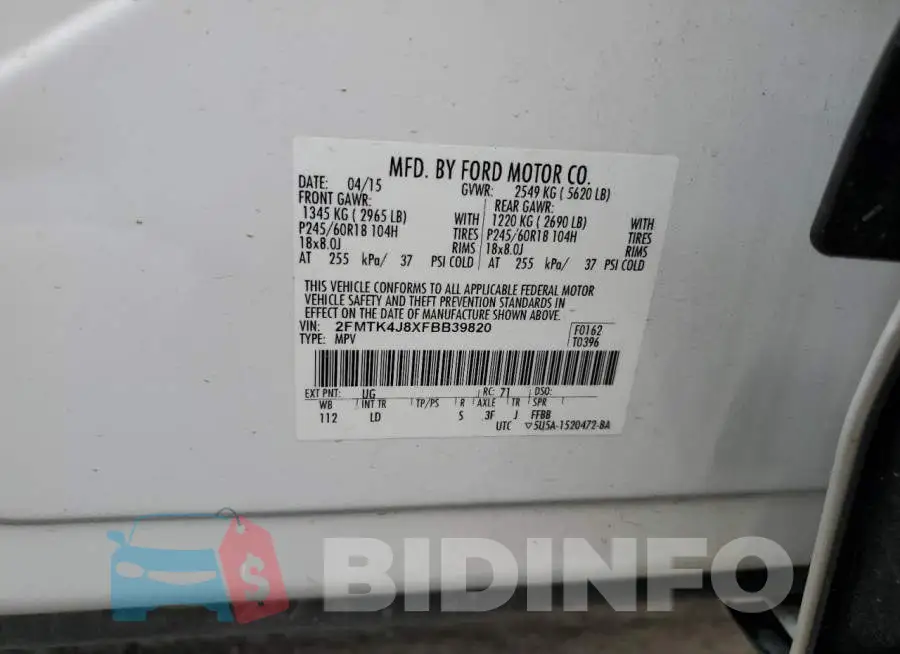 2FMTK4J8XFBB39820 Photo# 13