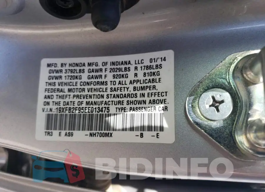 19XFB2F95EE013475 Photo# 12