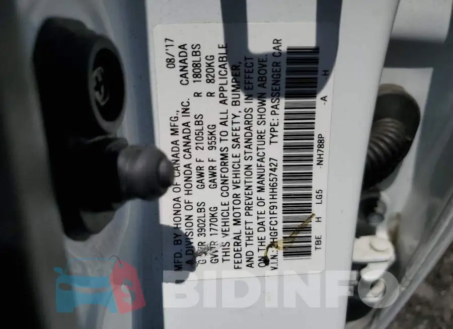 2HGFC1F91HH657427 Photo# 12