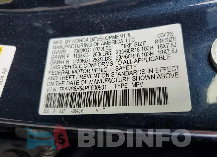 7FARS6H54PE030901 Photo# 13