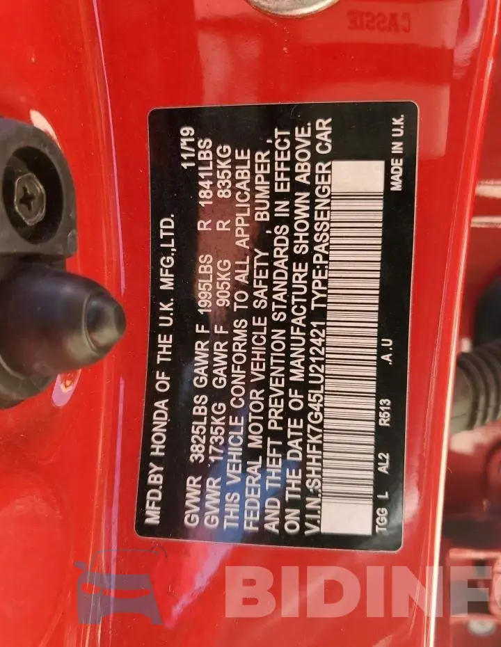 SHHFK7G45LU212421 Photo# 12