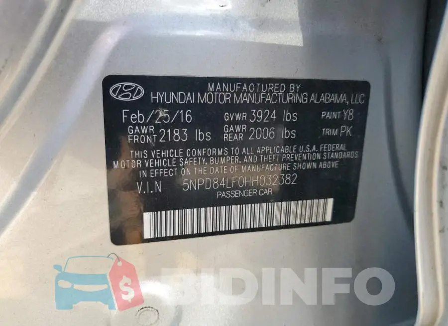 5NPD84LF0HH032382 Photo# 12