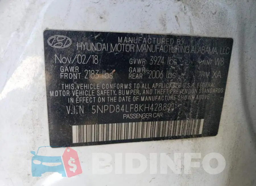 5NPD84LF8KH428891 Photo# 13