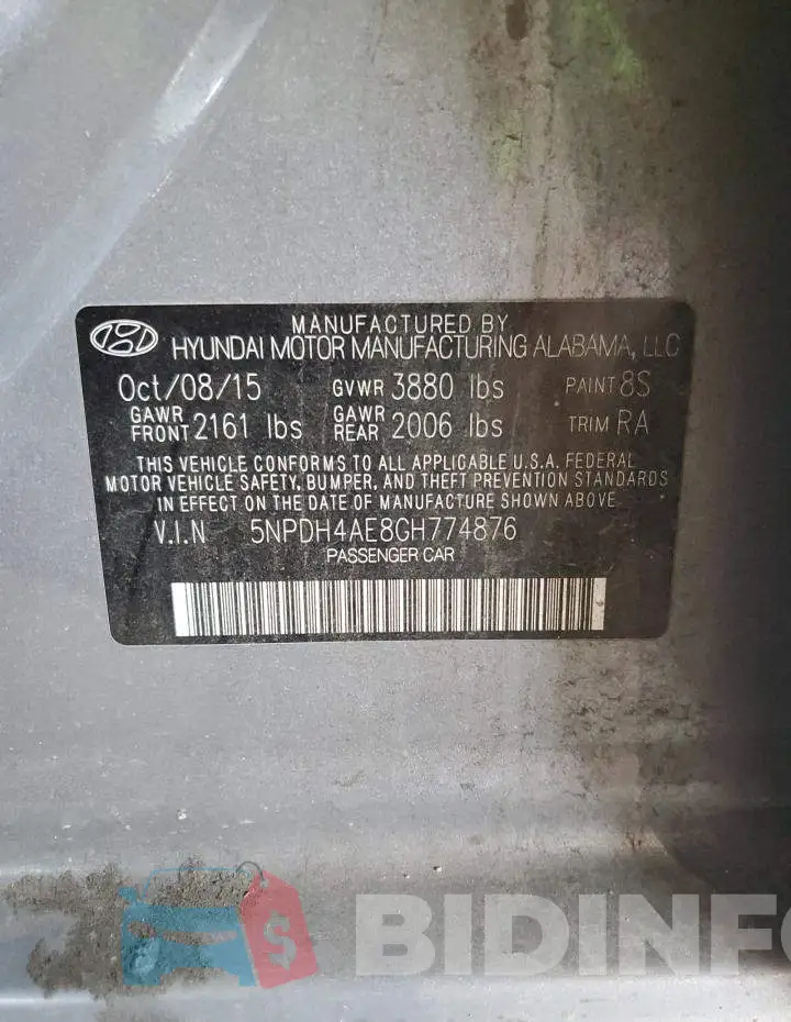 5NPDH4AE8GH774876 Photo# 13