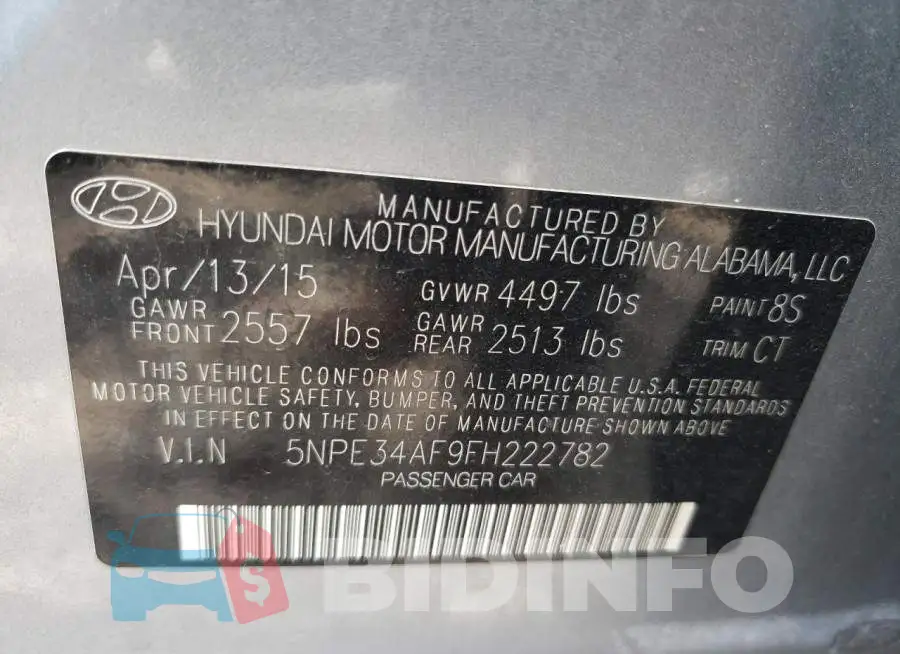 5NPE34AF9FH222782 Photo# 12