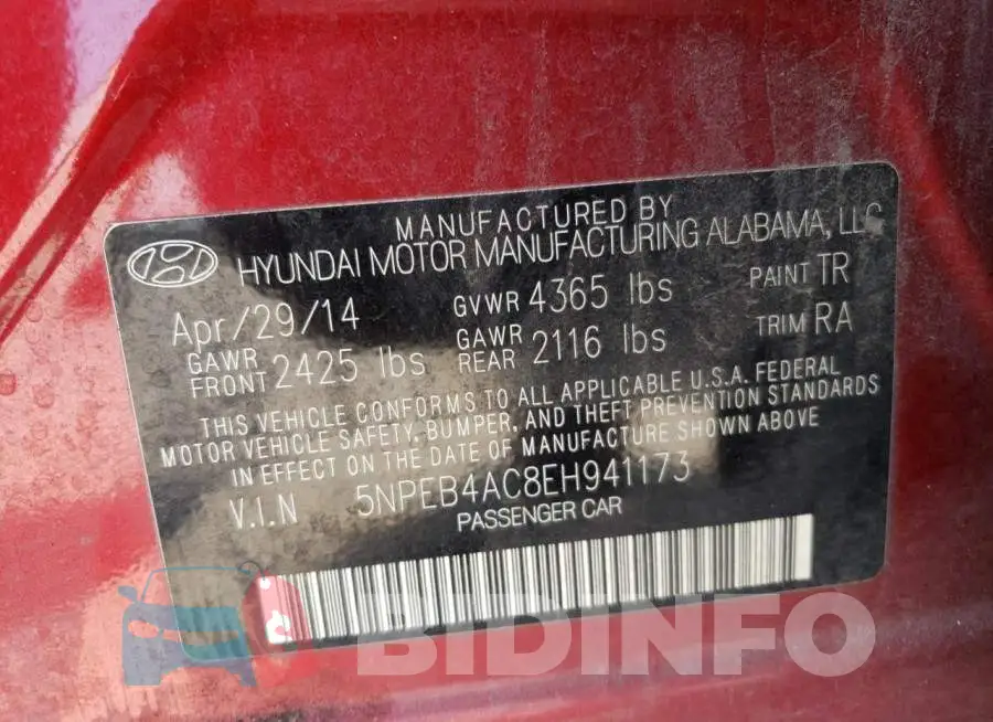 5NPEB4AC8EH941173 Photo# 12