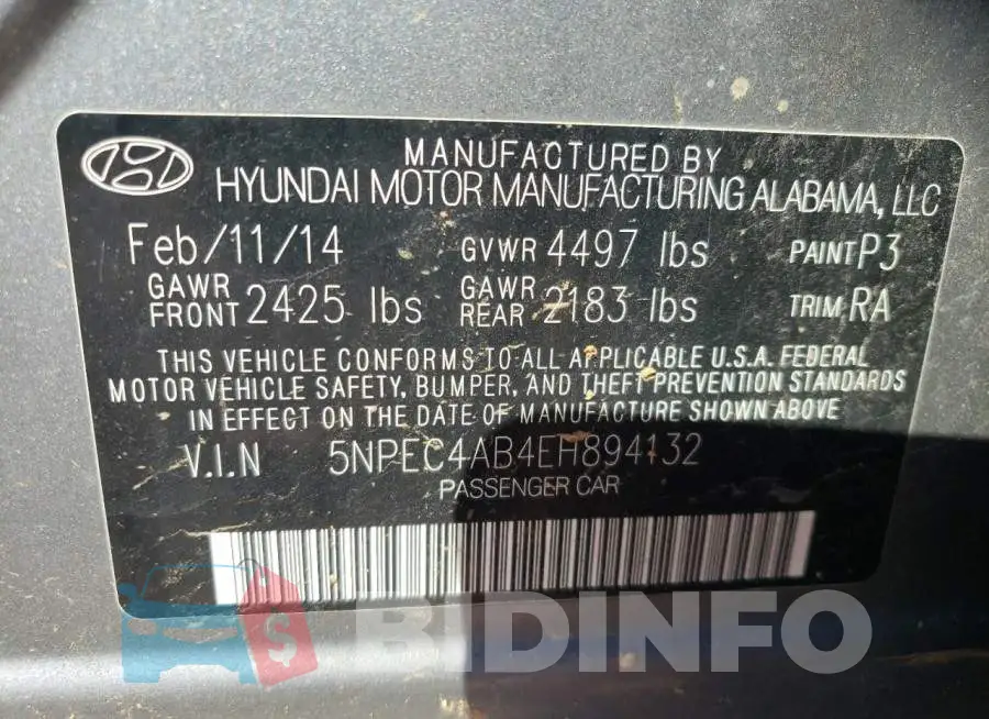5NPEC4AB4EH894132 Photo# 12