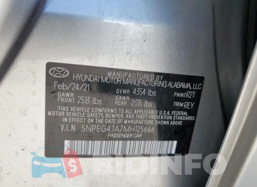 5NPEG4JA7MH125666 Photo# 12