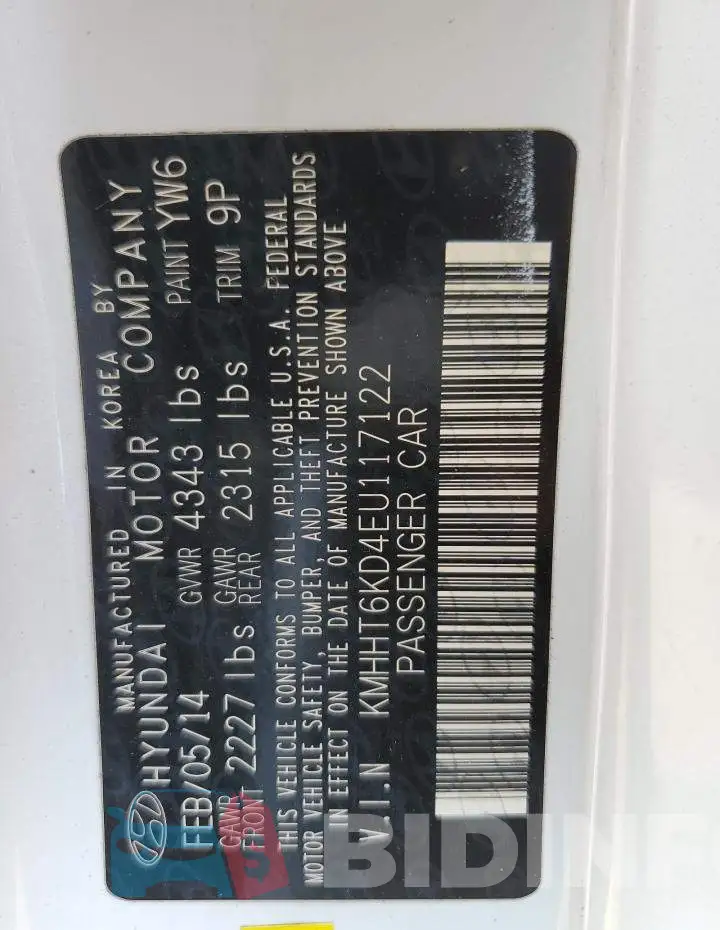 KMHHT6KD4EU117122 Photo# 12