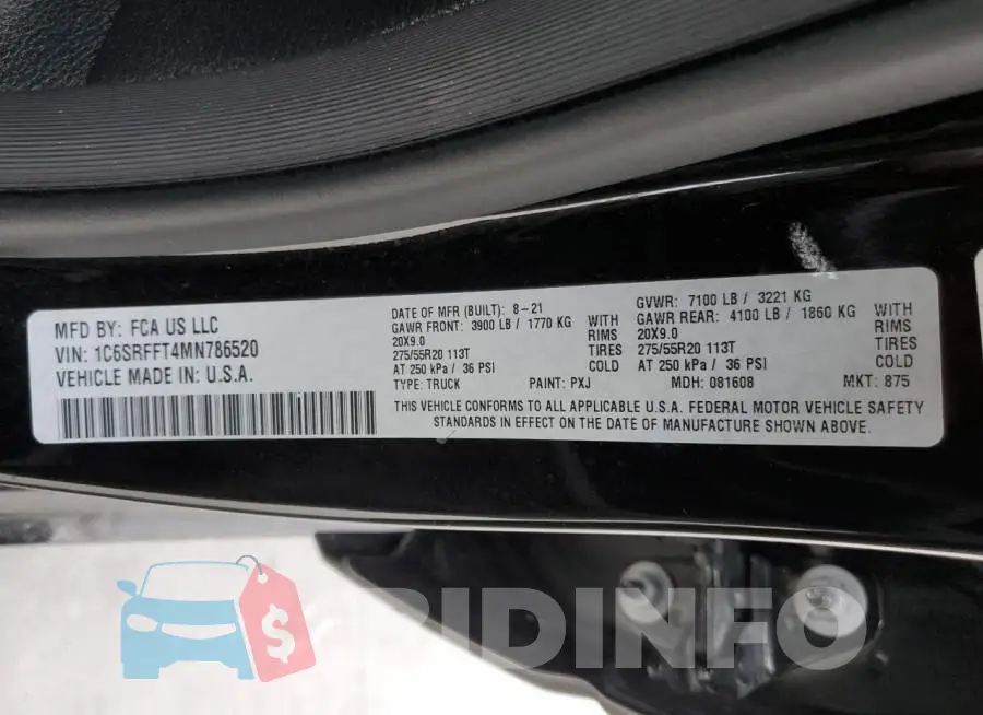 1C6SRFFT4MN786520 Photo# 12