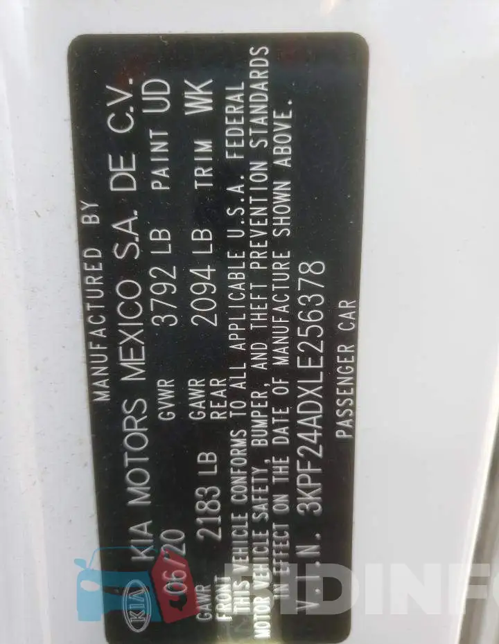 3KPF24ADXLE256378 Photo# 13