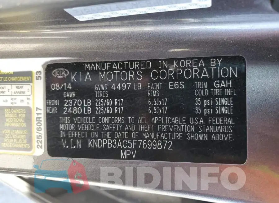 KNDPB3AC5F7699872 Photo# 13