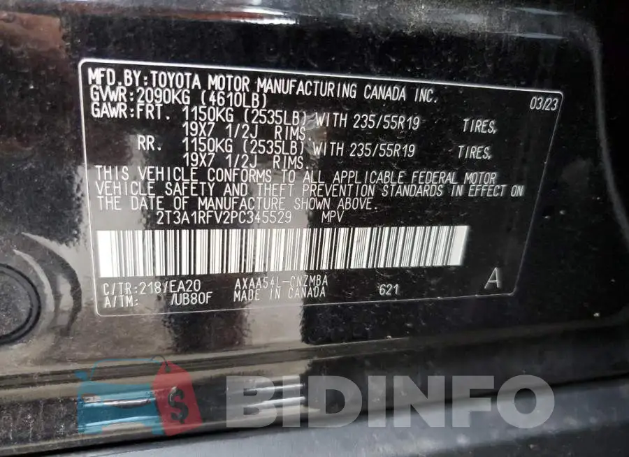 2T3A1RFV2PC345529 Photo# 14