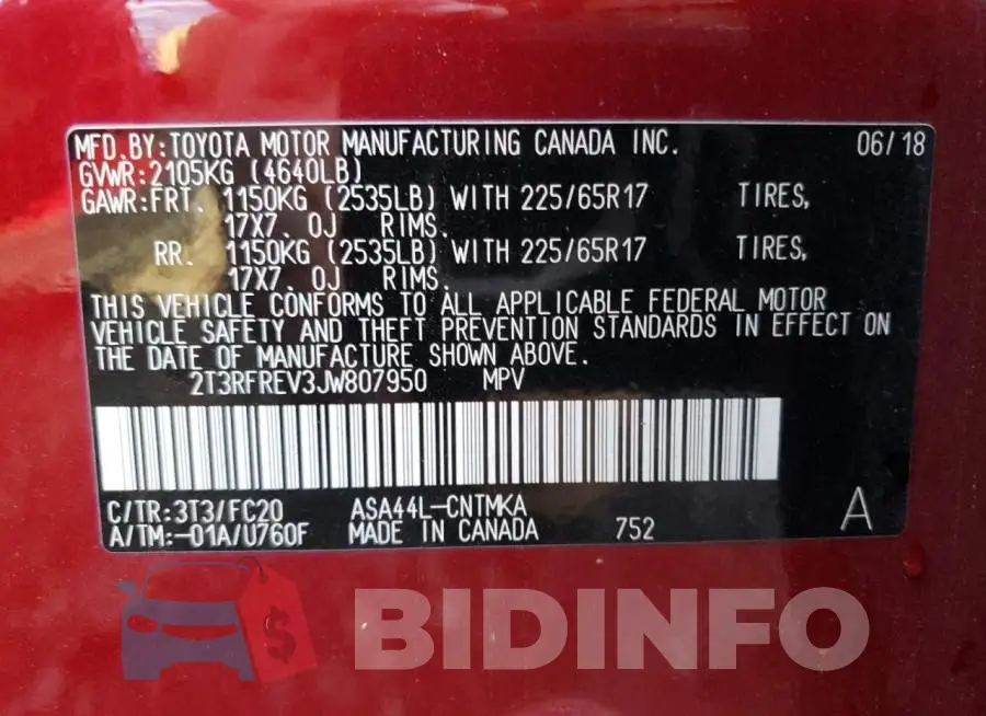 2T3RFREV3JW807950 Photo# 13