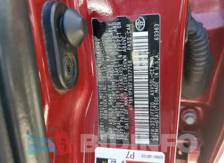 4T1BF1FK6FU977758 Photo# 12