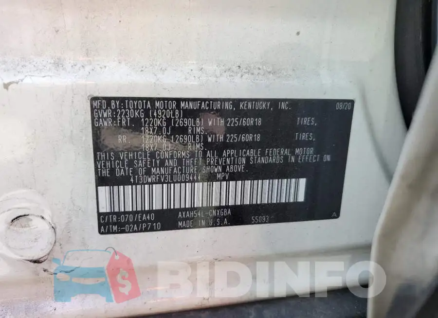 4T3DWRFV3LU009444 Photo# 14