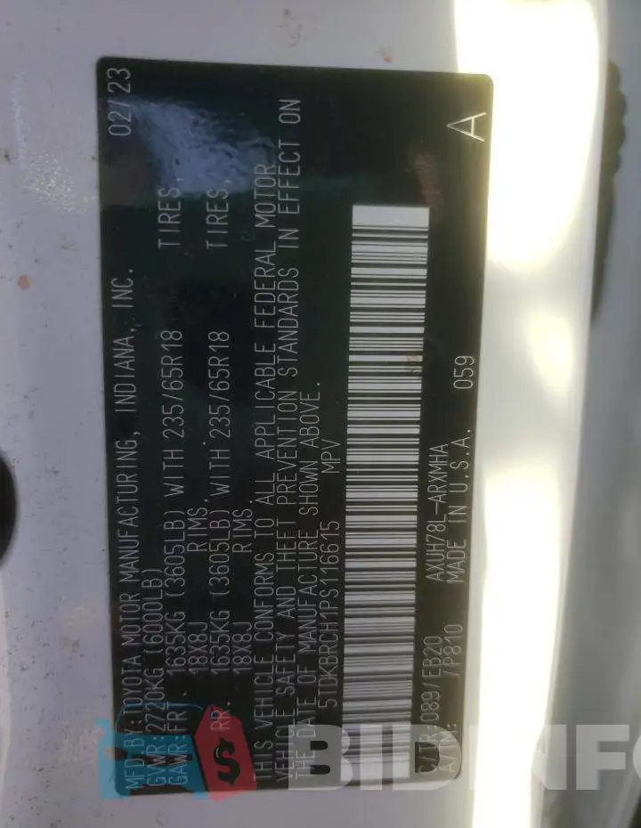 5TDKBRCH1PS116615 Photo# 14