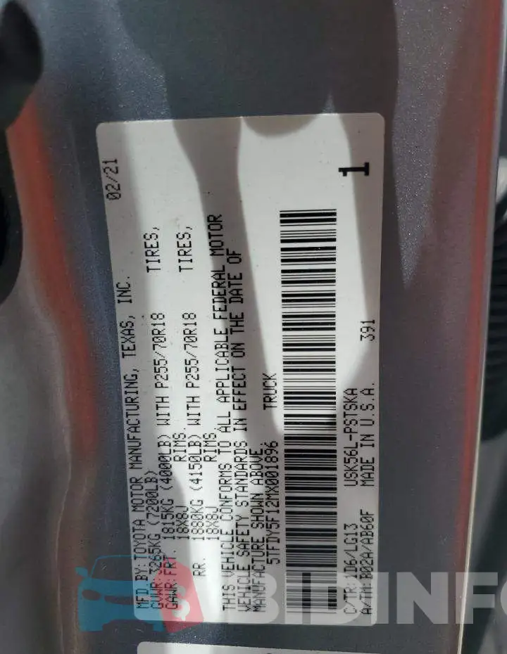 5TFDY5F12MX001896 Photo# 13
