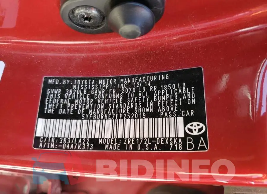 5YFBURHE7FP252019 Photo# 12