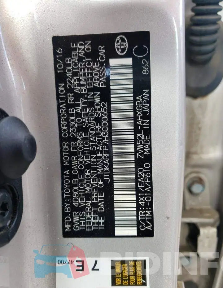 JTDKARFP7H3000652 Photo# 12