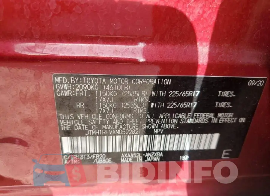 JTMH1RFVXMD522821 Photo# 13