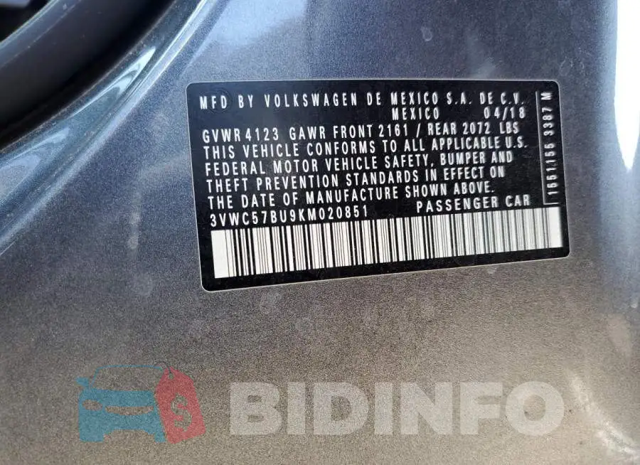 3VWC57BU9KM020851 Photo# 12