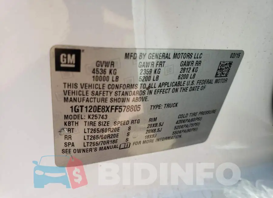 1GT120E8XFF578805 Photo# 12