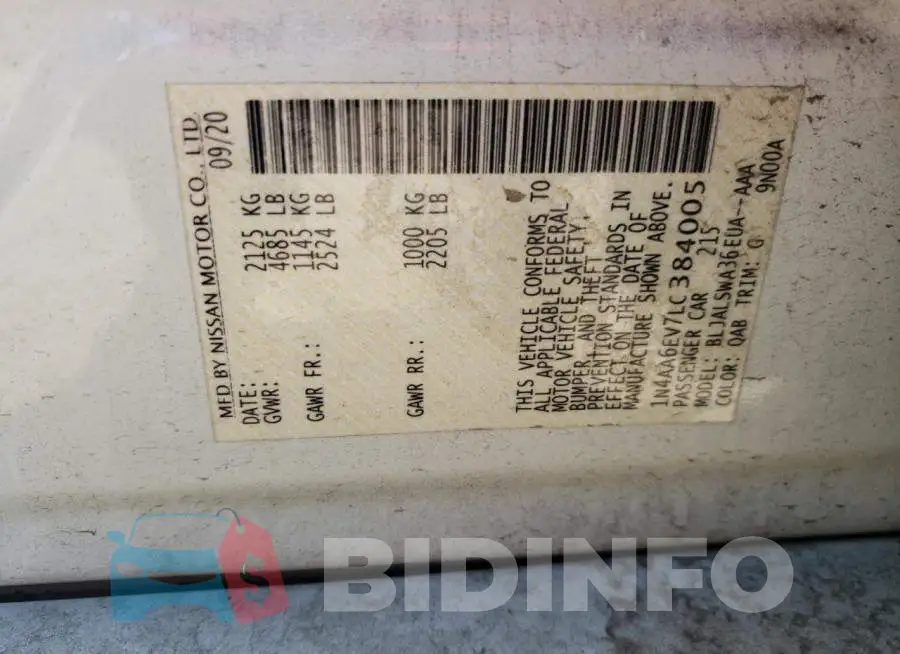 1N4AA6EV7LC384005 Photo# 13